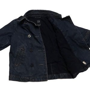 Gap 12-18M Blue Denim Pea Coat